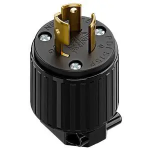 NEMA L5-15P Locking Plug, Twist Lock Male 15Amp 125Volt Generator Plugs, Industrial Grade Lock in Male 15A/125V Connector, ETL Listed Heavy Duty Plug for Generators Black Color NEMA L5-15P Locking Plug, Twist Lock Male 15Amp 125Volt Generator Plugs, Industrial Grade Lock in Male 15A/125V Connector, ETL Listed Heavy Duty Plug for Generators Black Color