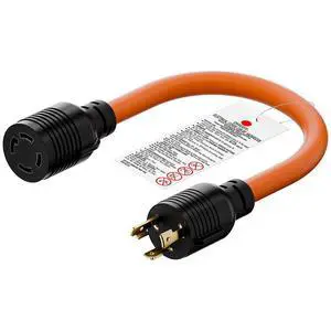 1.5FT Nema L5-30P to L14-30R Adapter Cable | 30Amp L5-30 Male Generator to L14-30 Transfer Switch 4-Prong Female Adapter STW 10AWG, 30A Generator 3-Prong to 30A 4-Prong 1.5FT Nema L5-30P to L14-30R Adapter Cable | 30Amp L5-30 Male Generator to L14-30 Transfer Switch 4-Prong Female Adapter STW 10AWG, 30A Generator 3-Prong to 30A 4-Prong