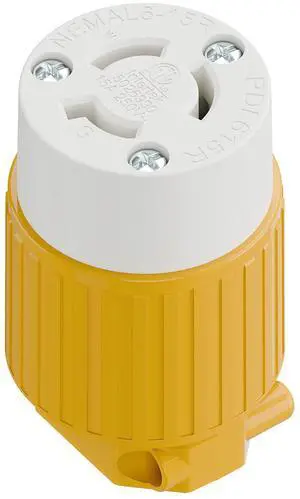 NEMA L6-15R Locking Plug, (ETL Listed) Cord End Connector, Twist Lock L6-15 15Amp 250Volt Female AC Connector, Industrial Grade 15A 250V Replacement Socket PDL615R Yellow NEMA L6-15R Locking Plug, (ETL Listed) Cord End Connector, Twist Lock L6-15 15Amp 250Volt Female AC Connector, Industrial Grade 15A 250V Replacement Socket PDL615R Yellow