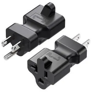2PACK Plugrand Nema 5-15P to 5-15R/5-20R 20 Amp Comb AC Adapter | 15 Amp Household AC Plug to 20 Amp T Blade Power Adapter, 15 Amp to 20 Amp Plug Adapter Converter, Black 2PACK Plugrand Nema 5-15P to 5-15R/5-20R 20 Amp Comb AC Adapter | 15 Amp Household AC Plug to 20 Amp T Blade Power Adapter, 15 Amp to 20 Amp Plug Adapter Converter, Black