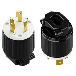 2PACK NEMA L7-30P Locking Plug, (ETL Listed) Cord End Connector, Twist Lock L7-30P 30Amp 277Volt Male AC Connector, Industrial Grade 30A 277V Replacement Plugs PDL730P Black/White 2PACK NEMA L7-30P Locking Plug, (ETL Listed) Cord End Connector, Twist Lock L7-30P 30Amp 277Volt Male AC Connector, Industrial Grade 30A 277V Replacement Plugs PDL730P Black/White