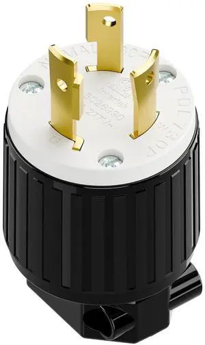 NEMA L7-30P Locking Plug, (ETL Listed) Cord End Connector, Twist Lock L7-30P 30Amp 277Volt Male AC Connector, Industrial Grade 30A 277V Replacement Plugs PDL730P Black/White NEMA L7-30P Locking Plug, (ETL Listed) Cord End Connector, Twist Lock L7-30P 30Amp 277Volt Male AC Connector, Industrial Grade 30A 277V Replacement Plugs PDL730P Black/White