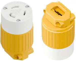 (2PACK) NEMA L6-20R Locking Plug Receptacle, (ETL Listed) Twist Lock L6-20 20Amp 250Volt Female AC Connector, Industrial Grade Female Plugs 20A/250V, Replacement Plug Outlet PDL620R Yellow (2PACK) NEMA L6-20R Locking Plug Receptacle, (ETL Listed) Twist Lock L6-20 20Amp 250Volt Female AC Connector, Industrial Grade Female Plugs 20A/250V, Replacement Plug Outlet PDL620R Yellow