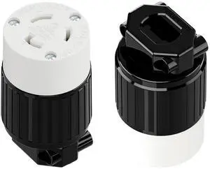 (2PACK) NEMA L6-20R Locking Plug Receptacle, (ETL Listed) Twist Lock L6-20 20Amp 250Volt Female Connector, Industrial Grade Female Plugs 20A/250V, Replacement Plug Outlet PDL620R Black/White (2PACK) NEMA L6-20R Locking Plug Receptacle, (ETL Listed) Twist Lock L6-20 20Amp 250Volt Female Connector, Industrial Grade Female Plugs 20A/250V, Replacement Plug Outlet PDL620R Black/White