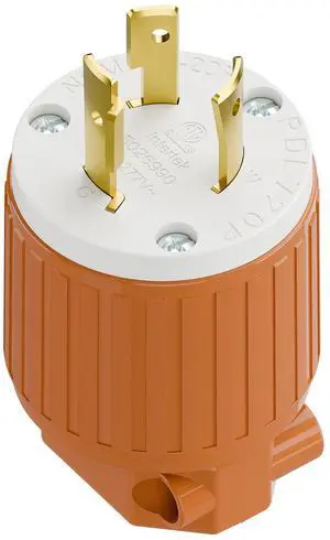 NEMA L7-20P Locking Plug, (ETL Listed) Cord End Connector, Twist Lock L7-20 20Amp 277Volt Male AC Connector, Industrial Grade 20A 277V Replacement Plugs PDL720P Orange NEMA L7-20P Locking Plug, (ETL Listed) Cord End Connector, Twist Lock L7-20 20Amp 277Volt Male AC Connector, Industrial Grade 20A 277V Replacement Plugs PDL720P Orange