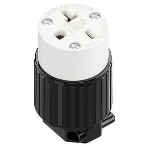 NEMA 6-20R Female Socket,20Amp/250Volt, NEMA 6-15R 15A/250V ETL Listed Heavy Duty 3-Prong Female Straight Blade Connector, 15/20Amp 250V AC Industrial Grade Cord End Socket, Black/White NEMA 6-20R Female Socket,20Amp/250Volt, NEMA 6-15R 15A/250V ETL Listed Heavy Duty 3-Prong Female Straight Blade Connector, 15/20Amp 250V AC Industrial Grade Cord End Socket, Black/White