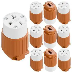 (10PACK) NEMA 6-20R Female Socket,20Amp/250Volt, NEMA 6-15R 15A/250V ETL Listed Heavy Duty 3-Prong Female Straight Blade Connector, 15/20Amp 250V AC Industrial Grade Cord End Socket, Orange (10PACK) NEMA 6-20R Female Socket,20Amp/250Volt, NEMA 6-15R 15A/250V ETL Listed Heavy Duty 3-Prong Female Straight Blade Connector, 15/20Amp 250V AC Industrial Grade Cord End Socket, Orange