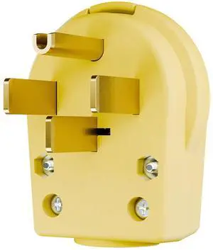 Nema 14-50P 50 Amp 125/250 Volt DIY Plug, 50Amp 4-Prong Dryer Plug for Dryers and Ranges, Works with Cable OD Max. 1.06 Inch Yellow Nema 14-50P 50 Amp 125/250 Volt DIY Plug, 50Amp 4-Prong Dryer Plug for Dryers and Ranges, Works with Cable OD Max. 1.06 Inch Yellow