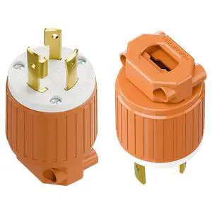 (2PACK) NEMA L6-30P Locking Plug, (ETL Listed) Twist Lock L6-30 30Amp 250Volt Male AC Connector, Industrial Grade 30A 250V Replacement Plugs, T-Shaped Rotated Blade, PDL630P Orange (2PACK) NEMA L6-30P Locking Plug, (ETL Listed) Twist Lock L6-30 30Amp 250Volt Male AC Connector, Industrial Grade 30A 250V Replacement Plugs, T-Shaped Rotated Blade, PDL630P Orange