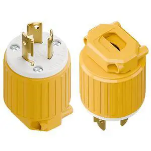 (2PACK) NEMA L6-15P Locking Plug, (ETL Listed) Twist Lock L6-15 15Amp 250Volt Male AC Connector, Industrial Grade 15A 250V Replacement Plugs, T-Shaped Rotated Blade, PDL615P Yellow Color (2PACK) NEMA L6-15P Locking Plug, (ETL Listed) Twist Lock L6-15 15Amp 250Volt Male AC Connector, Industrial Grade 15A 250V Replacement Plugs, T-Shaped Rotated Blade, PDL615P Yellow Color