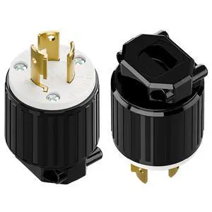 (2PACK) NEMA L6-15P Locking Plug, (ETL Listed) Twist Lock L6-15 15Amp 250Volt Male AC Connector, Industrial Grade 15A 250V Replacement Plugs, T-Shaped Rotated Blade, PDL615P Black/White (2PACK) NEMA L6-15P Locking Plug, (ETL Listed) Twist Lock L6-15 15Amp 250Volt Male AC Connector, Industrial Grade 15A 250V Replacement Plugs, T-Shaped Rotated Blade, PDL615P Black/White
