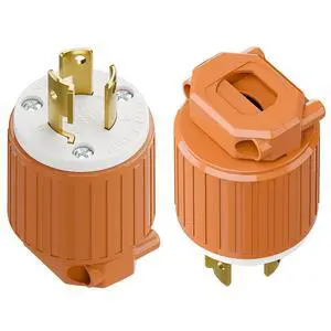 (2PACK) NEMA L6-15P Locking Plug, (ETL Listed) Twist Lock L6-15 15Amp 250Volt Male AC Connector, Industrial Grade 15A 250V Replacement Plugs, T-Shaped Rotated Blade, PDL615P Orange Color (2PACK) NEMA L6-15P Locking Plug, (ETL Listed) Twist Lock L6-15 15Amp 250Volt Male AC Connector, Industrial Grade 15A 250V Replacement Plugs, T-Shaped Rotated Blade, PDL615P Orange Color