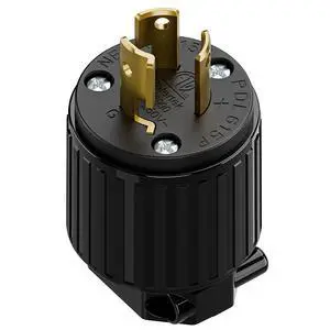 NEMA L6-15P Locking Plug, (ETL Listed) Twist Lock L6-15 15Amp 250Volt Male AC Connector, Industrial Grade 15A 250V Replacement Plugs, T-Shaped Rotated Blade, PDL615P Black NEMA L6-15P Locking Plug, (ETL Listed) Twist Lock L6-15 15Amp 250Volt Male AC Connector, Industrial Grade 15A 250V Replacement Plugs, T-Shaped Rotated Blade, PDL615P Black