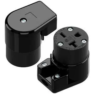 (2PACK) Right Angle NEMA 6-20R Female Socket, 20Amp/250Volt, NEMA 6-15R 15A/250V ETL Listed Heavy Duty 3-Prong Female Straight Blade Connector, 15/20A 250V AC Cord End Socket, Black (2PACK) Right Angle NEMA 6-20R Female Socket, 20Amp/250Volt, NEMA 6-15R 15A/250V ETL Listed Heavy Duty 3-Prong Female Straight Blade Connector, 15/20A 250V AC Cord End Socket, Black