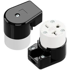 (2PACK) Right Angle NEMA 6-20R Female Socket, 20Amp/250Volt, NEMA 6-15R 15A/250V ETL Listed Heavy Duty 3-Prong Female Straight Blade Connector, Industrial Grade Cord End Socket, Black/White (2PACK) Right Angle NEMA 6-20R Female Socket, 20Amp/250Volt, NEMA 6-15R 15A/250V ETL Listed Heavy Duty 3-Prong Female Straight Blade Connector, Industrial Grade Cord End Socket, Black/White