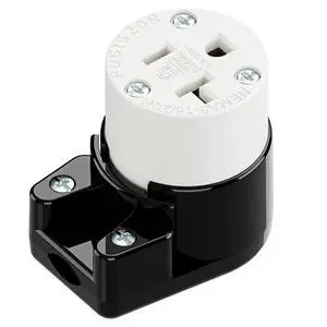 Right Angled NEMA 5-20R Female Socket,20Amp/125Volt, NEMA 5-15R 15A/125V ETL Listed Heavy Duty 3-Prong Female Straight Blade Connector, 15/20Amp AC Industrial Grade Cord End Socket, Black/White Right Angled NEMA 5-20R Female Socket,20Amp/125Volt, NEMA 5-15R 15A/125V ETL Listed Heavy Duty 3-Prong Female Straight Blade Connector, 15/20Amp AC Industrial Grade Cord End Socket, Black/White