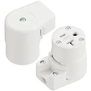 (2PACK) Right Angled NEMA 5-20R Female Socket,20Amp/125Volt, NEMA 5-15R 15A/125V ETL Listed Heavy Duty 3-Prong Female Straight Blade Connector, 15/20Amp AC Industrial Grade Cord End Socket, White (2PACK) Right Angled NEMA 5-20R Female Socket,20Amp/125Volt, NEMA 5-15R 15A/125V ETL Listed Heavy Duty 3-Prong Female Straight Blade Connector, 15/20Amp AC Industrial Grade Cord End Socket, White