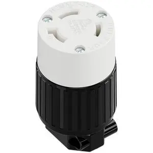 NEMA L7-30R Locking Plug, (ETL Listed) Cord End Connector, Twist Lock L7-30R 30Amp 277Volt Female AC Connector, Industrial Grade 30A 277V Replacement Socket PDL730R Black/White NEMA L7-30R Locking Plug, (ETL Listed) Cord End Connector, Twist Lock L7-30R 30Amp 277Volt Female AC Connector, Industrial Grade 30A 277V Replacement Socket PDL730R Black/White