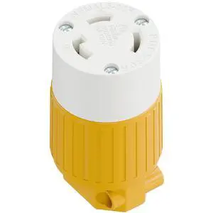 NEMA L5-30R Locking Plug Receptacle, (ETL Listed) Twist Lock L5-30R 30Amp 125Volt AC Connector, Industrial Grade Lock in Female 30A/125V Socket, Heavy Duty 125V,30A, 3750Watt Yellow NEMA L5-30R Locking Plug Receptacle, (ETL Listed) Twist Lock L5-30R 30Amp 125Volt AC Connector, Industrial Grade Lock in Female 30A/125V Socket, Heavy Duty 125V,30A, 3750Watt Yellow