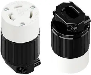 (2PACK) NEMA L5-30R Locking Plug Receptacle, (ETL Listed) Twist Lock L5-30R 30Amp 125Volt AC Connector, Industrial Grade Lock in Female 30A/125V Socket, Heavy Duty 125V,30A, 3750Watt Black/White (2PACK) NEMA L5-30R Locking Plug Receptacle, (ETL Listed) Twist Lock L5-30R 30Amp 125Volt AC Connector, Industrial Grade Lock in Female 30A/125V Socket, Heavy Duty 125V,30A, 3750Watt Black/White