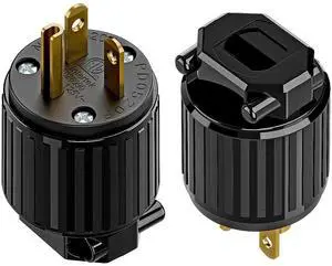 (2PACK) Nema 5-20P 20A 125V Plug, Plugrand ETL Listed Industrial Plug | Heavy Duty Rewireable 20A/125V USA 3-Prong Male Straight Blade Connector, 20Amp AC Industrial Grade Cord End Plug, Black (2PACK) Nema 5-20P 20A 125V Plug, Plugrand ETL Listed Industrial Plug | Heavy Duty Rewireable 20A/125V USA 3-Prong Male Straight Blade Connector, 20Amp AC Industrial Grade Cord End Plug, Black