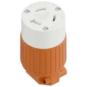 NEMA L7-20R Locking Plug, (ETL Listed) Cord End Connector, Twist Lock L7-20 20Amp 277Volt Female AC Connector, Industrial Grade 20A 277V Replacement Socket PDL720R Orange NEMA L7-20R Locking Plug, (ETL Listed) Cord End Connector, Twist Lock L7-20 20Amp 277Volt Female AC Connector, Industrial Grade 20A 277V Replacement Socket PDL720R Orange