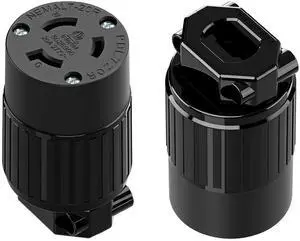 NEMA L7-20R Locking Plug, (2PACK) (ETL Listed) Cord End Connector, Twist Lock L7-20 20Amp 277Volt Female AC Connector, Industrial Grade 20A 277V Replacement Socket PDL720R Black NEMA L7-20R Locking Plug, (2PACK) (ETL Listed) Cord End Connector, Twist Lock L7-20 20Amp 277Volt Female AC Connector, Industrial Grade 20A 277V Replacement Socket PDL720R Black