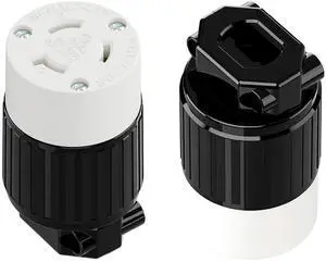 NEMA L7-20R Locking Plug, (2PACK) (ETL Listed) Cord End Connector, Twist Lock L7-20 20Amp 277Volt Female AC Connector, Industrial Grade 20A 277V Replacement Socket PDL720R Black/White NEMA L7-20R Locking Plug, (2PACK) (ETL Listed) Cord End Connector, Twist Lock L7-20 20Amp 277Volt Female AC Connector, Industrial Grade 20A 277V Replacement Socket PDL720R Black/White