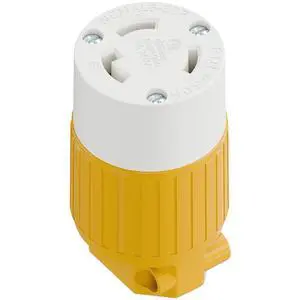 NEMA L6-30R Locking Plug Receptacle, (ETL Listed) Twist-Lock L6-30 30Amp 250Volt Female Connector, Industrial Grade 30A 250V Replacement Socket, PDL630P Yellow NEMA L6-30R Locking Plug Receptacle, (ETL Listed) Twist-Lock L6-30 30Amp 250Volt Female Connector, Industrial Grade 30A 250V Replacement Socket, PDL630P Yellow