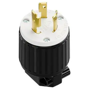 NEMA L6-20P Locking Plug, Twist Lock L6-20 20Amp 250Volt Generator Plugs, Industrial Grade Lock in Male 20A/250V Connector, (ETL Listed) Heavy Duty Plug for Generators Black/White Color NEMA L6-20P Locking Plug, Twist Lock L6-20 20Amp 250Volt Generator Plugs, Industrial Grade Lock in Male 20A/250V Connector, (ETL Listed) Heavy Duty Plug for Generators Black/White Color