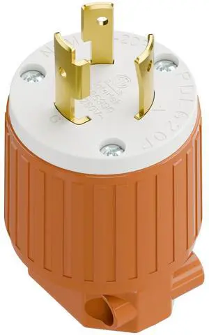 NEMA L6-20P Locking Plug, Twist Lock L6-20 20Amp 250Volt Generator Plugs, Industrial Grade Lock in Male 20A/250V Connector, (ETL Listed) Heavy Duty Plug for Generators Orange NEMA L6-20P Locking Plug, Twist Lock L6-20 20Amp 250Volt Generator Plugs, Industrial Grade Lock in Male 20A/250V Connector, (ETL Listed) Heavy Duty Plug for Generators Orange