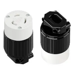 (2PACK) NEMA L5-20R Locking Plug Receptacle (ETL Listed) Twist Lock L5-20R 20Amp 125Volt AC Connector, Industrial Grade Lock in Female 20A/125V Socket, Heavy Duty 125V,20A, 2400Watt Black/White (2PACK) NEMA L5-20R Locking Plug Receptacle (ETL Listed) Twist Lock L5-20R 20Amp 125Volt AC Connector, Industrial Grade Lock in Female 20A/125V Socket, Heavy Duty 125V,20A, 2400Watt Black/White