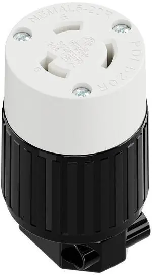 NEMA L5-20R Locking Plug Receptacle (ETL Listed) Twist Lock L5-20R 20Amp 125Volt AC Connector, Industrial Grade Lock in Female 20A/125V Socket, Heavy Duty 125V,20A, 2400Watt Black/White NEMA L5-20R Locking Plug Receptacle (ETL Listed) Twist Lock L5-20R 20Amp 125Volt AC Connector, Industrial Grade Lock in Female 20A/125V Socket, Heavy Duty 125V,20A, 2400Watt Black/White