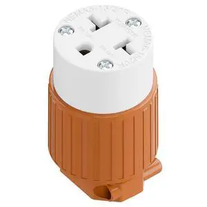 Four-in-One Heavy Duty NEMA 5-15R/5-20R/6-15R/6-20R Female Receptacle,15A/20A 125VOLT, 15A/20A 250V NEMA 4-in-1 Connector, Straight Female Socket Orange Color Four-in-One Heavy Duty NEMA 5-15R/5-20R/6-15R/6-20R Female Receptacle,15A/20A 125VOLT, 15A/20A 250V NEMA 4-in-1 Connector, Straight Female Socket Orange Color