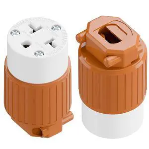 (2PACK) Four-in-One NEMA 5-15R/5-20R/6-15R/6-20R Female Receptacle,15A/20A 125VOLT, 15A/20A 250V NEMA 4-in-1 Connector, Straight Female Socket Orange Color (2PACK) Four-in-One NEMA 5-15R/5-20R/6-15R/6-20R Female Receptacle,15A/20A 125VOLT, 15A/20A 250V NEMA 4-in-1 Connector, Straight Female Socket Orange Color