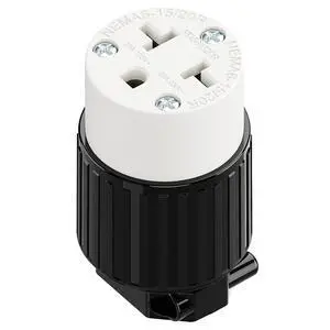Four-in-One Heavy Duty NEMA 5-15R/5-20R/6-15R/6-20R Female Receptacle,15A/20A 125VOLT, 15A/20A 250V NEMA 4-in-1 Connector, Straight Female Socket Black and White Four-in-One Heavy Duty NEMA 5-15R/5-20R/6-15R/6-20R Female Receptacle,15A/20A 125VOLT, 15A/20A 250V NEMA 4-in-1 Connector, Straight Female Socket Black and White