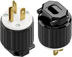 (2PACK) NEMA 6-20P Male Plug, ETL Listed 20AMP/250VOLT,20A Straight DIY Male, USA/Canada 3-Prong Connector, 20A/250V Plug Household AC Industrial Grade Plugs Black/White Color (2PACK) NEMA 6-20P Male Plug, ETL Listed 20AMP/250VOLT,20A Straight DIY Male, USA/Canada 3-Prong Connector, 20A/250V Plug Household AC Industrial Grade Plugs Black/White Color