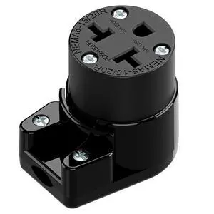 Right Angled Four-in-One Heavy Duty Polarized NEMA 5-15R/5-20R/6-15R/6-20R Female Receptacle,15A/20A 125VOLT, 15A/20A 250V NEMA 4-in-1 Connector, Straight Female Socket Black Right Angled Four-in-One Heavy Duty Polarized NEMA 5-15R/5-20R/6-15R/6-20R Female Receptacle,15A/20A 125VOLT, 15A/20A 250V NEMA 4-in-1 Connector, Straight Female Socket Black