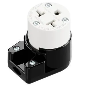 Right Angled Four-in-One Heavy Duty Polarized NEMA 5-15R/5-20R/6-15R/6-20R Female Receptacle,15A/20A 125VOLT, 15A/20A 250V NEMA 4-in-1 Connector, Straight Female Socket Black and White Right Angled Four-in-One Heavy Duty Polarized NEMA 5-15R/5-20R/6-15R/6-20R Female Receptacle,15A/20A 125VOLT, 15A/20A 250V NEMA 4-in-1 Connector, Straight Female Socket Black and White