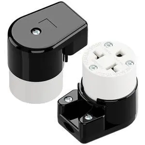 (2PACK) Right Angled Four-in-One Heavy Duty Polarized NEMA 5-15R/5-20R/6-15R/6-20R Female Socket,15A/20A 125VOLT, 15A/20A 250V NEMA 4-in-1 Connector, Straight Female Socket Black and White (2PACK) Right Angled Four-in-One Heavy Duty Polarized NEMA 5-15R/5-20R/6-15R/6-20R Female Socket,15A/20A 125VOLT, 15A/20A 250V NEMA 4-in-1 Connector, Straight Female Socket Black and White