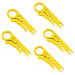 Yankok Mini Stripper/Cutter/Punch Down Tool 5 Pcs Yellow Strip Cut and Punch Down for UTP STP FTP Cables, Network and Telephone Cable, Ethernet Patch Panel Block and 10-30 AWG Gauge Wires Yankok Mini Stripper/Cutter/Punch Down Tool 5 Pcs Yellow Strip Cut and Punch Down for UTP STP FTP Cables, Network and Telephone Cable, Ethernet Patch Panel Block and 10-30 AWG Gauge Wires