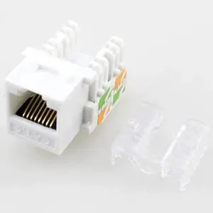 Yankok CAT6 RJ45 Keystone Jack 5 Pack 90 Degree Punch Down, Female Connectors UL Listed, Supports 110/Krone Dual-Type Termination 23/24 AWG Ethernet Cables, Transparent Cap Yankok CAT6 RJ45 Keystone Jack 5 Pack 90 Degree Punch Down, Female Connectors UL Listed, Supports 110/Krone Dual-Type Termination 23/24 AWG Ethernet Cables, Transparent Cap