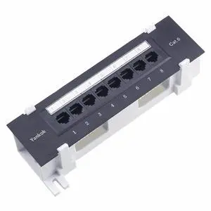 Yankok [CAT6 8 Port Patch Panel Unshielded with Coded T568A/B Wiring for RJ45 Network Cables Rack/Wall Mount 1U (Come with Bracket & Mini Punch Down Tool) Yankok [CAT6 8 Port Patch Panel Unshielded with Coded T568A/B Wiring for RJ45 Network Cables Rack/Wall Mount 1U (Come with Bracket & Mini Punch Down Tool)
