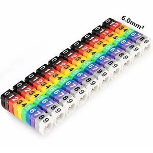 Yankok Clip-On Cable Marker 1.5/2.5/4.0/6.0mm², for 2.0-7.0mm Cables Color Coded Imprint with 0-9 (6.0mm²) Yankok Clip-On Cable Marker 1.5/2.5/4.0/6.0mm², for 2.0-7.0mm Cables Color Coded Imprint with 0-9 (6.0mm²)