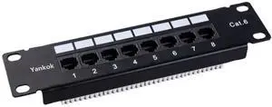 Yankok [CAT6 8 Port Patch Panel Supports Back CAT5/5e Unshielded with Coded T568A/B Wiring for RJ45 Network Cables Rack/Wall Mount 1U (Come with Mini Punch Down Tool) Yankok [CAT6 8 Port Patch Panel Supports Back CAT5/5e Unshielded with Coded T568A/B Wiring for RJ45 Network Cables Rack/Wall Mount 1U (Come with Mini Punch Down Tool)