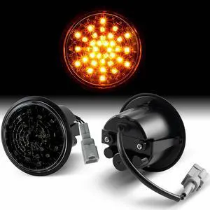 Yankok LED Side Marker Lights for 370Z Z34 Fairlady Z 2009-2021, Pair of Black Housing, Smoked Lens, Non-Sequential Amber Turn Signals, Snow Flake Style Yankok LED Side Marker Lights for 370Z Z34 Fairlady Z 2009-2021, Pair of Black Housing, Smoked Lens, Non-Sequential Amber Turn Signals, Snow Flake Style