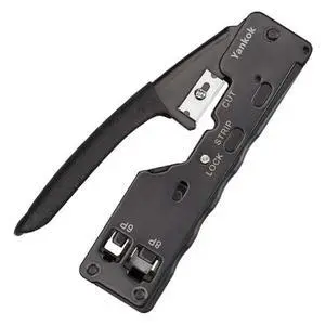 Yankok Pass Through Crimper for RJ45 Pass-thru and RJ45 RJ12 RJ11 8P 6P Regular Network Connectors Crimp Strip Cut CAT5 CAT6 CAT7 Unshielded and Shielded Cables (Built-in Pass Thru Blade) Yankok Pass Through Crimper for RJ45 Pass-thru and RJ45 RJ12 RJ11 8P 6P Regular Network Connectors Crimp Strip Cut CAT5 CAT6 CAT7 Unshielded and Shielded Cables (Built-in Pass Thru Blade)