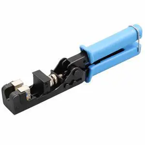 Yankok 180 Degree Keystone Jack Punch Down Tool (Fit Short Body with Plat Pin Jacks Only), CAT5/5e and CAT6/6A Adapter Fast Termination Crimper, One Hand Operation with Quick Lock Blue Handle Yankok 180 Degree Keystone Jack Punch Down Tool (Fit Short Body with Plat Pin Jacks Only), CAT5/5e and CAT6/6A Adapter Fast Termination Crimper, One Hand Operation with Quick Lock Blue Handle