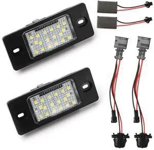 Yankok LED License Plate Lights Compatible with VW Touareg Passat Wagon Jetta Golf Porsche Cayenne Black Resistor Yankok LED License Plate Lights Compatible with VW Touareg Passat Wagon Jetta Golf Porsche Cayenne Black Resistor