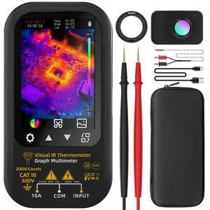 BSIDE Thermal Multimeter with Macro Lens, 320x320 IR Resolution with 20000 Counts, Date Recording Mode with 360-Degree Rotate Touch LCD, 15 Thermal Palettes with Bracket for PCB HVAC Circuit Break DIY BSIDE Thermal Multimeter with Macro Lens, 320x320 IR Resolution with 20000 Counts, Date Recording Mode with 360-Degree Rotate Touch LCD, 15 Thermal Palettes with Bracket for PCB HVAC Circuit Break DIY